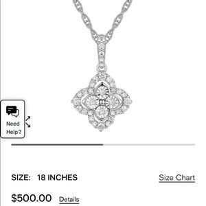 Diamond Quatrefoil Cluster 18" Pendant Necklace (1/4 ct. t.w.) Sterling Silver